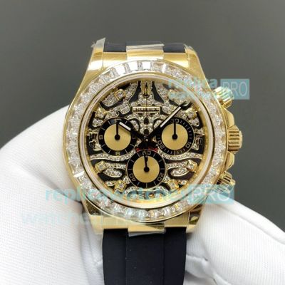 FH Factory Swiss 4131 Copy Rolex Gold Tiger Eye Daytona Gain Weight Oysterflex Watch 